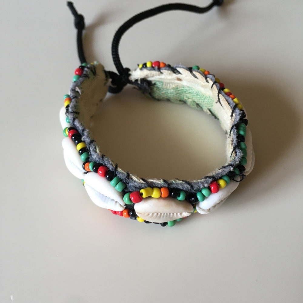 Shell Beaded Cuff Bracelet
